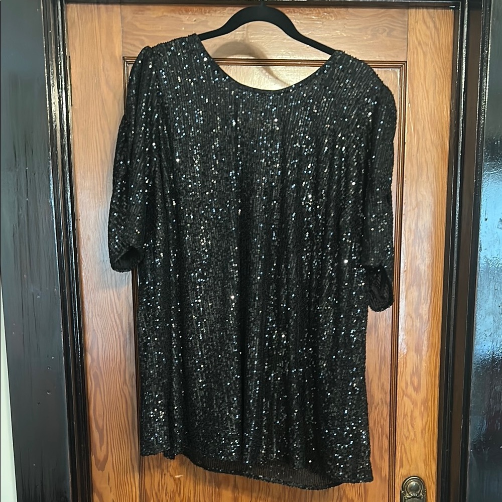 Black Sequin Top